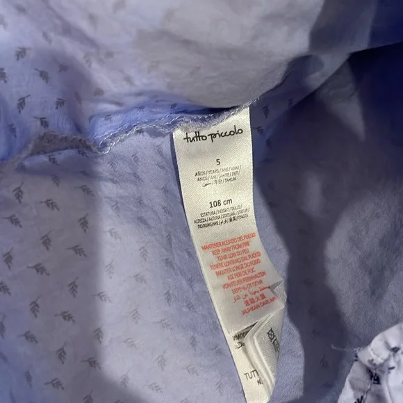 Tutto Piccolo Blue button down shirt, size 5 - Picture 3 of 4